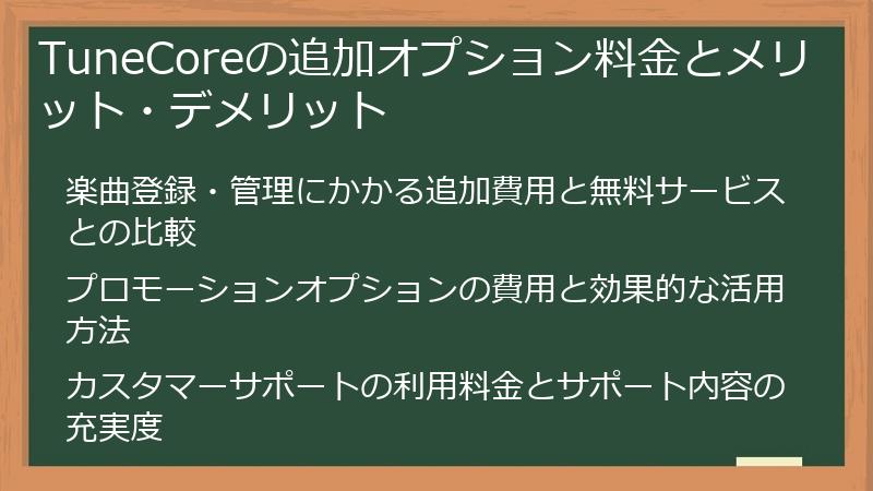 TuneCoreの追加オプション料金とメリット・デメリット