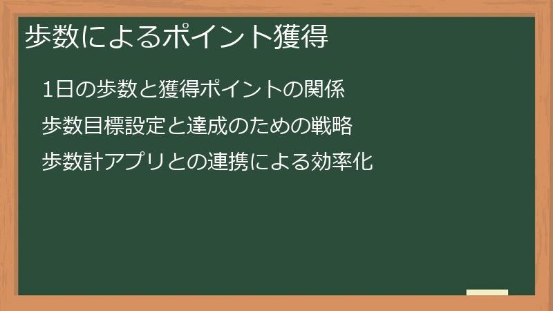 歩数によるポイント獲得