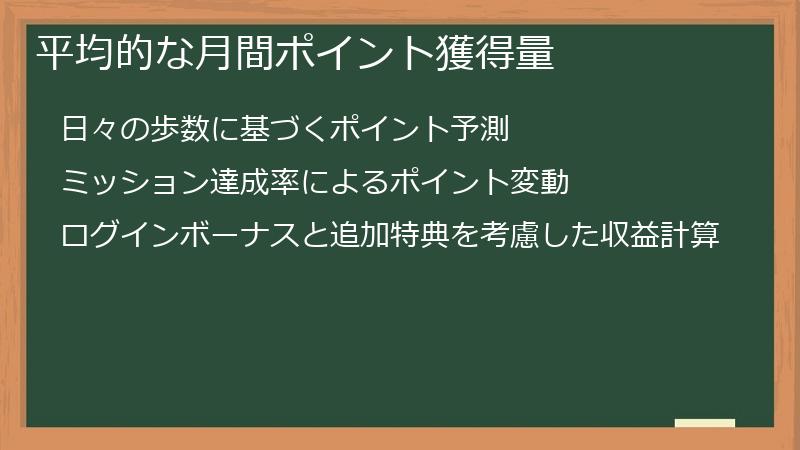 平均的な月間ポイント獲得量