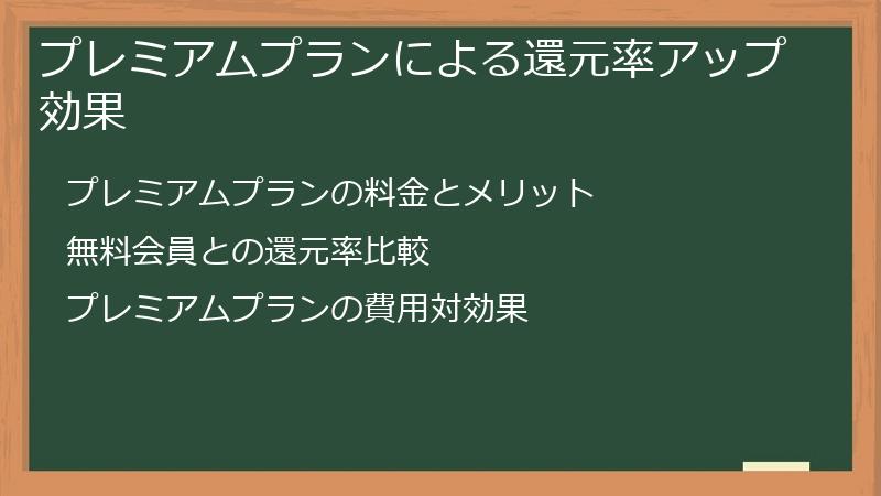 プレミアムプランによる還元率アップ効果