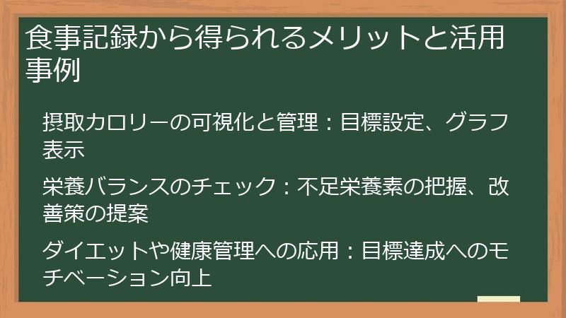 食事記録から得られるメリットと活用事例