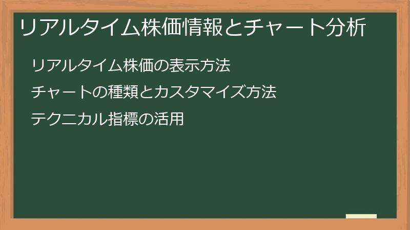 リアルタイム株価情報とチャート分析