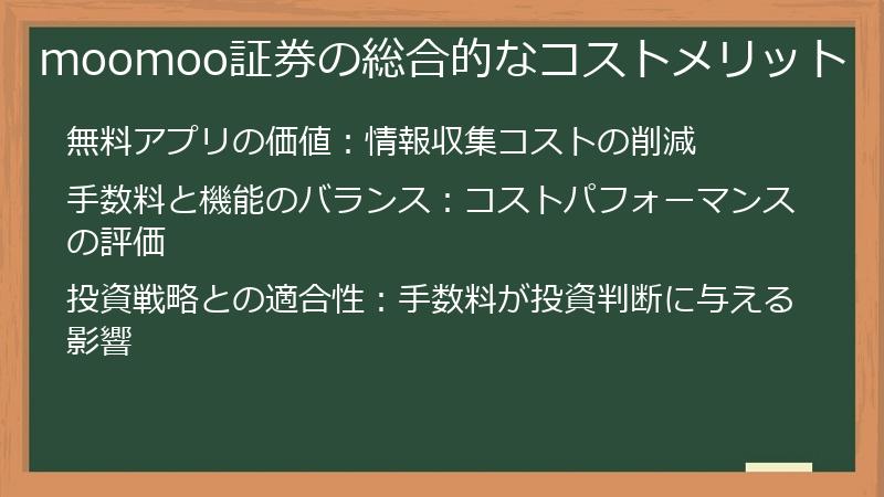 moomoo証券の総合的なコストメリット