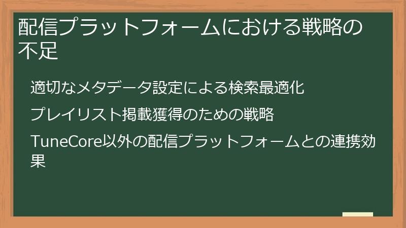 配信プラットフォームにおける戦略の不足