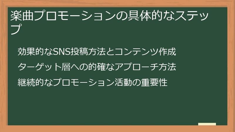 楽曲プロモーションの具体的なステップ