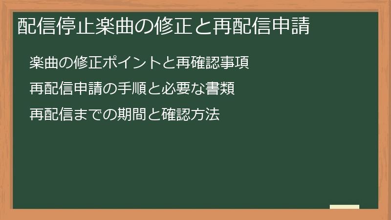 配信停止楽曲の修正と再配信申請