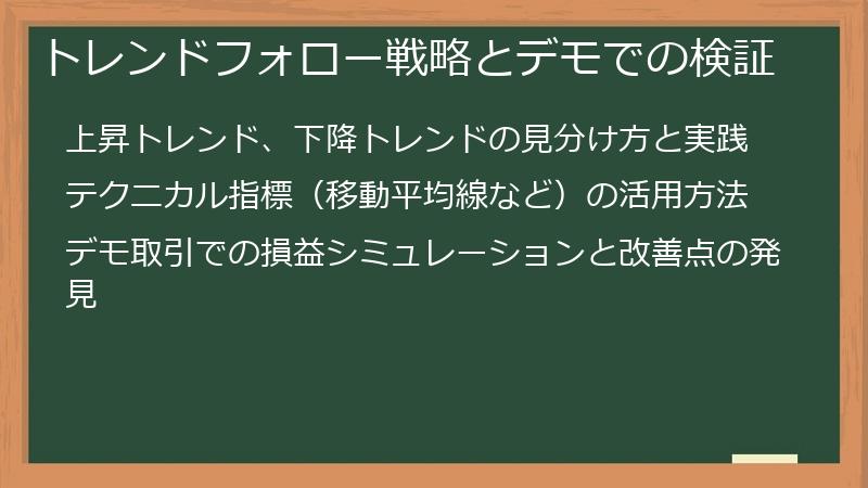 トレンドフォロー戦略とデモでの検証