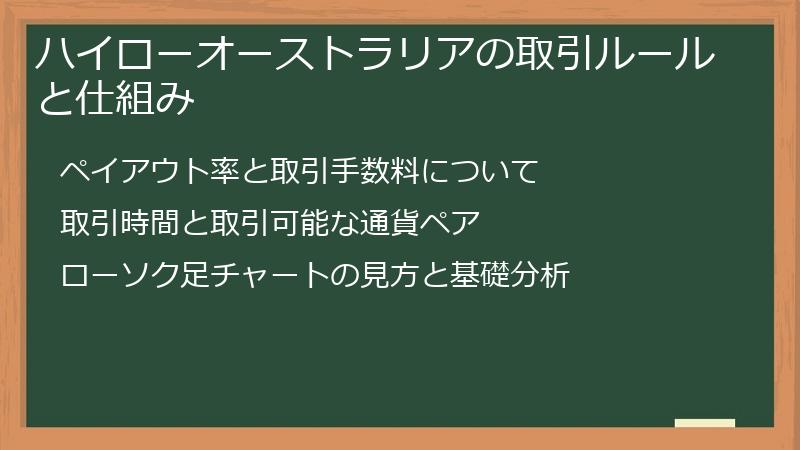 ハイローオーストラリアの取引ルールと仕組み