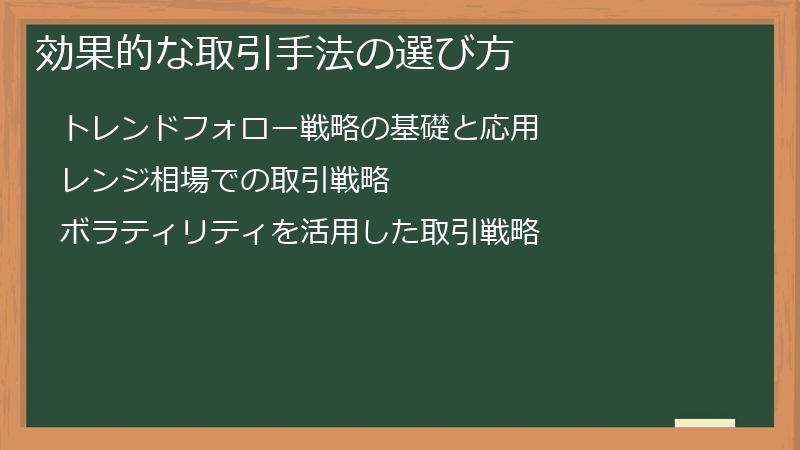 効果的な取引手法の選び方