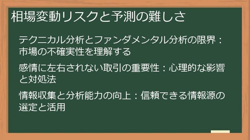 相場変動リスクと予測の難しさ