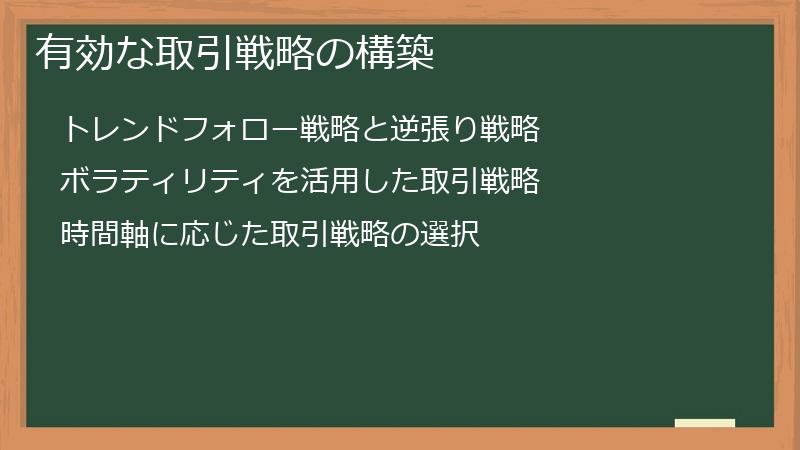 有効な取引戦略の構築