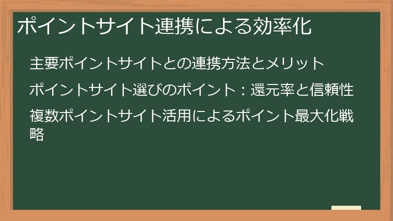 ポイントサイト連携による効率化