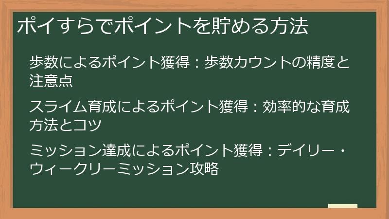 ポイすらでポイントを貯める方法