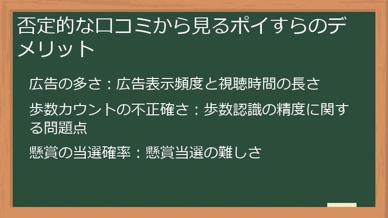 否定的な口コミから見るポイすらのデメリット