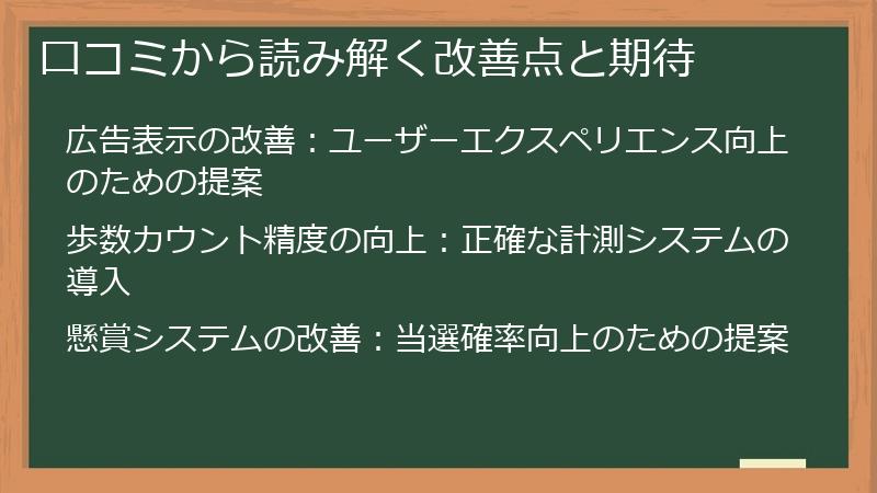 口コミから読み解く改善点と期待