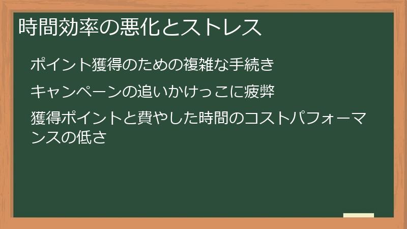 時間効率の悪化とストレス