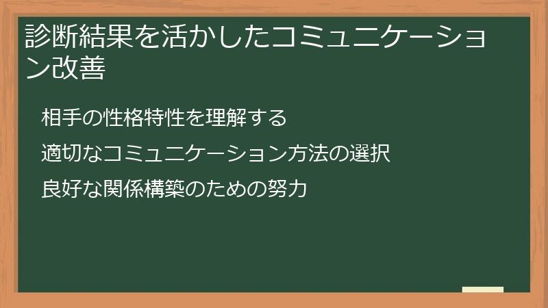 診断結果を活かしたコミュニケーション改善