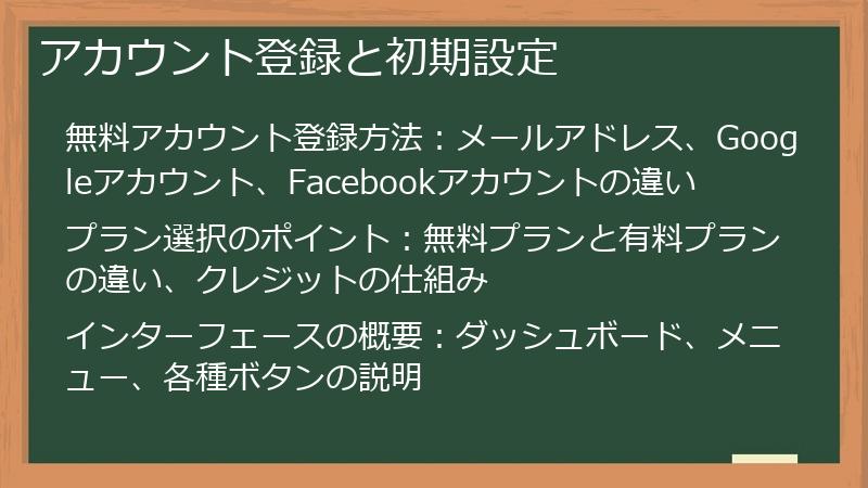 アカウント登録と初期設定