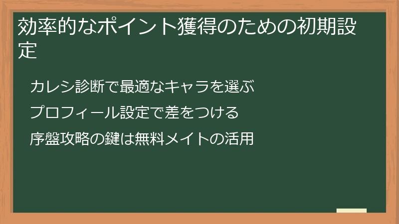 効率的なポイント獲得のための初期設定