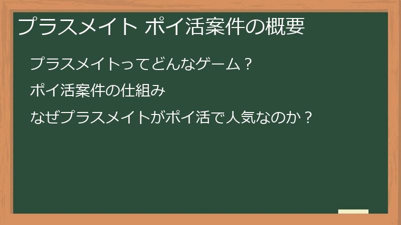 プラスメイト ポイ活案件の概要
