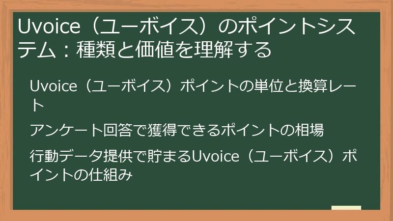 Uvoice（ユーボイス）のポイントシステム：種類と価値を理解する