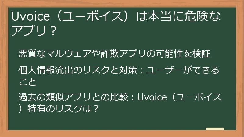 Uvoice（ユーボイス）は本当に危険なアプリ？