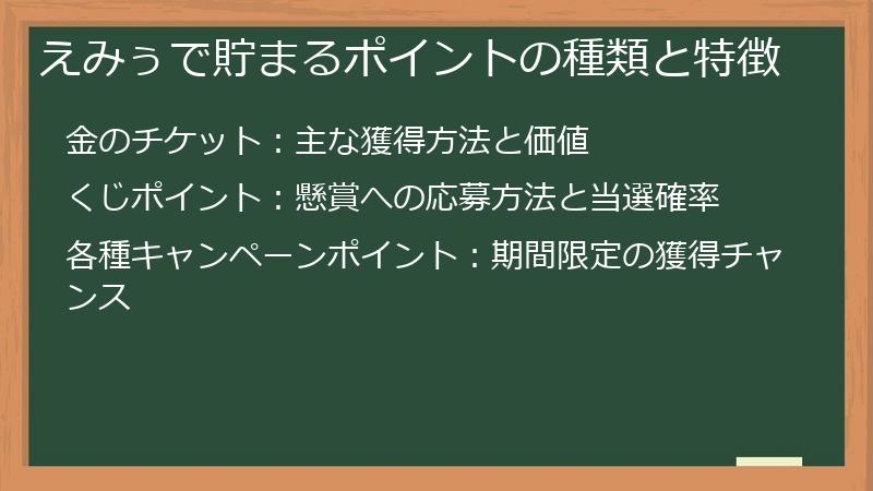 えみぅで貯まるポイントの種類と特徴