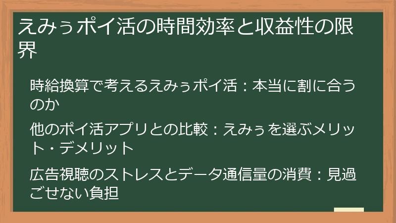 えみぅポイ活の時間効率と収益性の限界