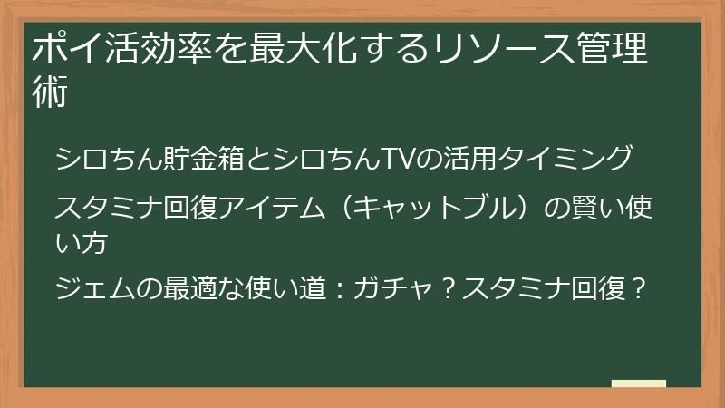 ポイ活効率を最大化するリソース管理術