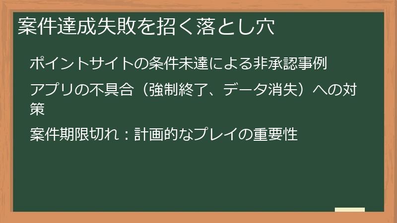 案件達成失敗を招く落とし穴