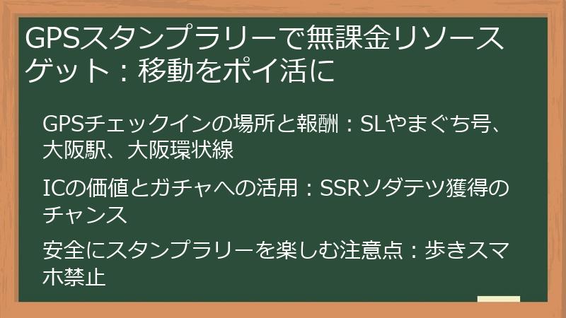 GPSスタンプラリーで無課金リソースゲット：移動をポイ活に