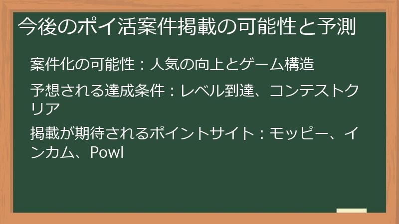 今後のポイ活案件掲載の可能性と予測