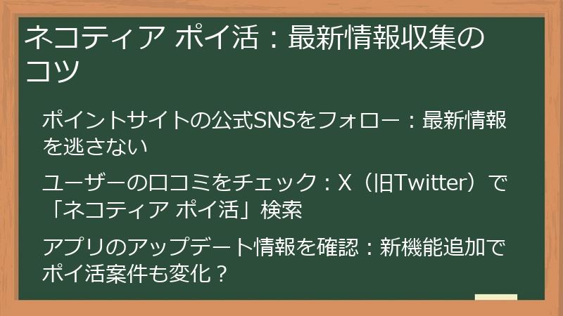 ネコティア ポイ活：最新情報収集のコツ