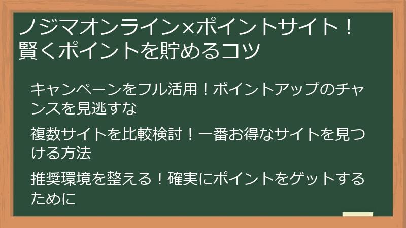 ノジマオンライン×ポイントサイト！賢くポイントを貯めるコツ