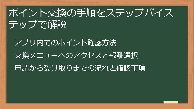 ポイント交換の手順をステップバイステップで解説