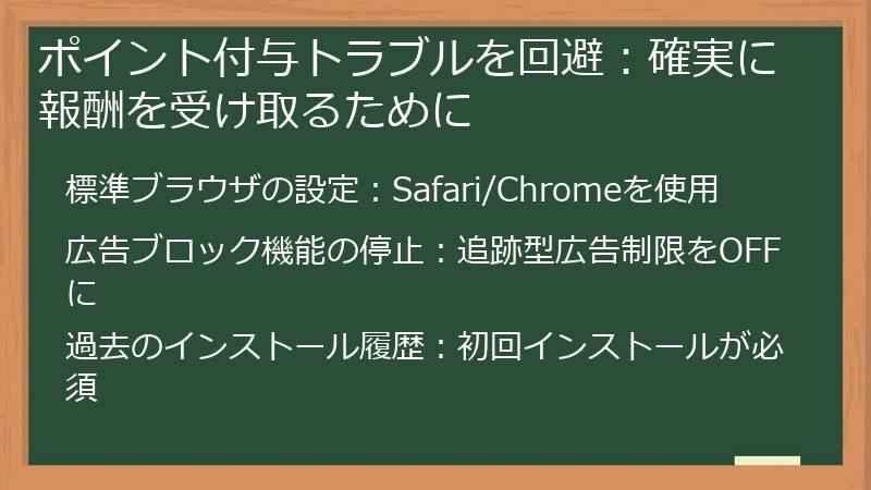 ポイント付与トラブルを回避：確実に報酬を受け取るために