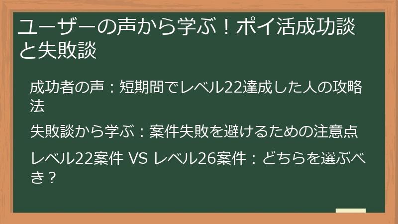 ユーザーの声から学ぶ！ポイ活成功談と失敗談