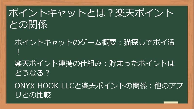 ポイントキャットとは？楽天ポイントとの関係
