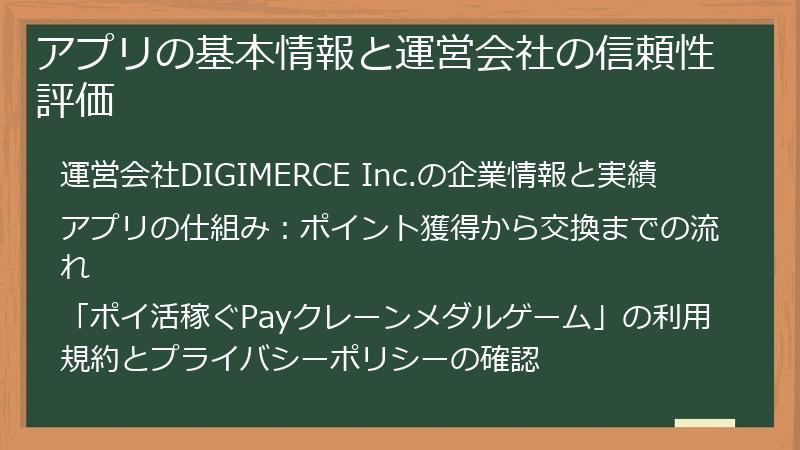 アプリの基本情報と運営会社の信頼性評価