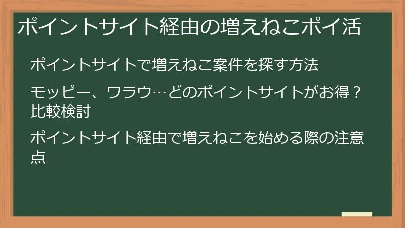 ポイントサイト経由の増えねこポイ活