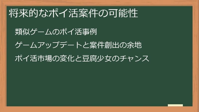 将来的なポイ活案件の可能性